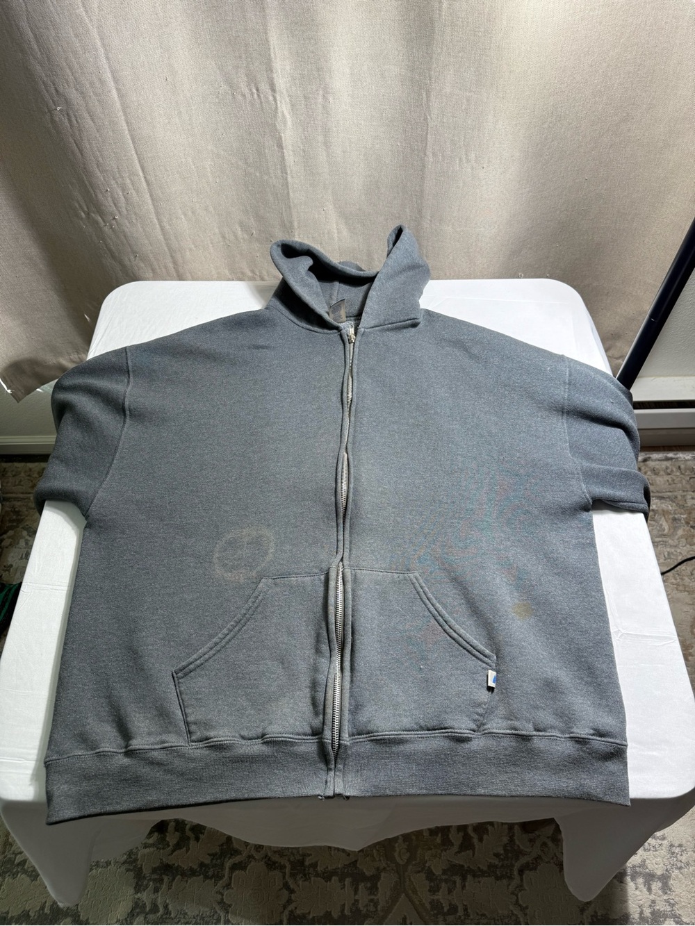 Vintage Russell Athletic Classic Full Zip Hoodie, Grey, XL